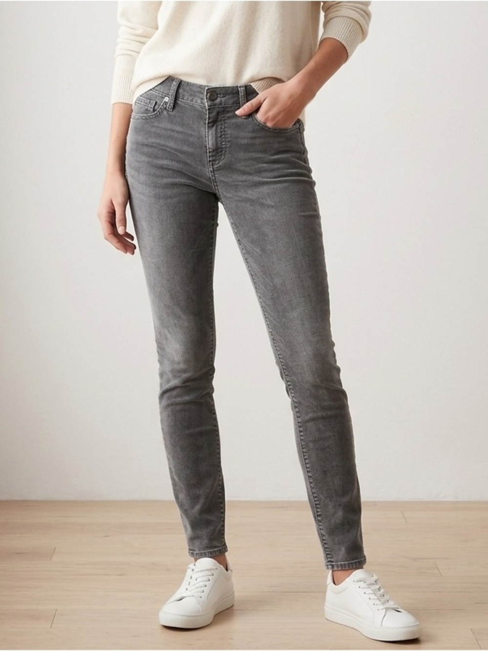💛 Women’s Gap 1969 Dark Gray Always Skinny Slim-Fit Corduroy Pants
